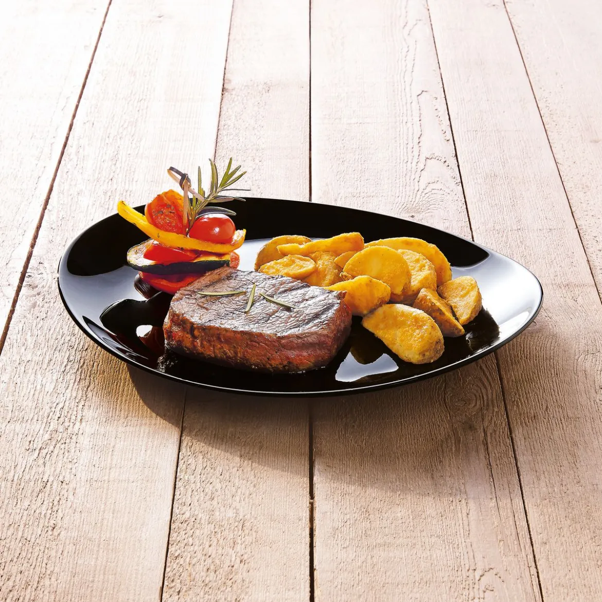 Assiette à steak noire 30 cm Friend's Time