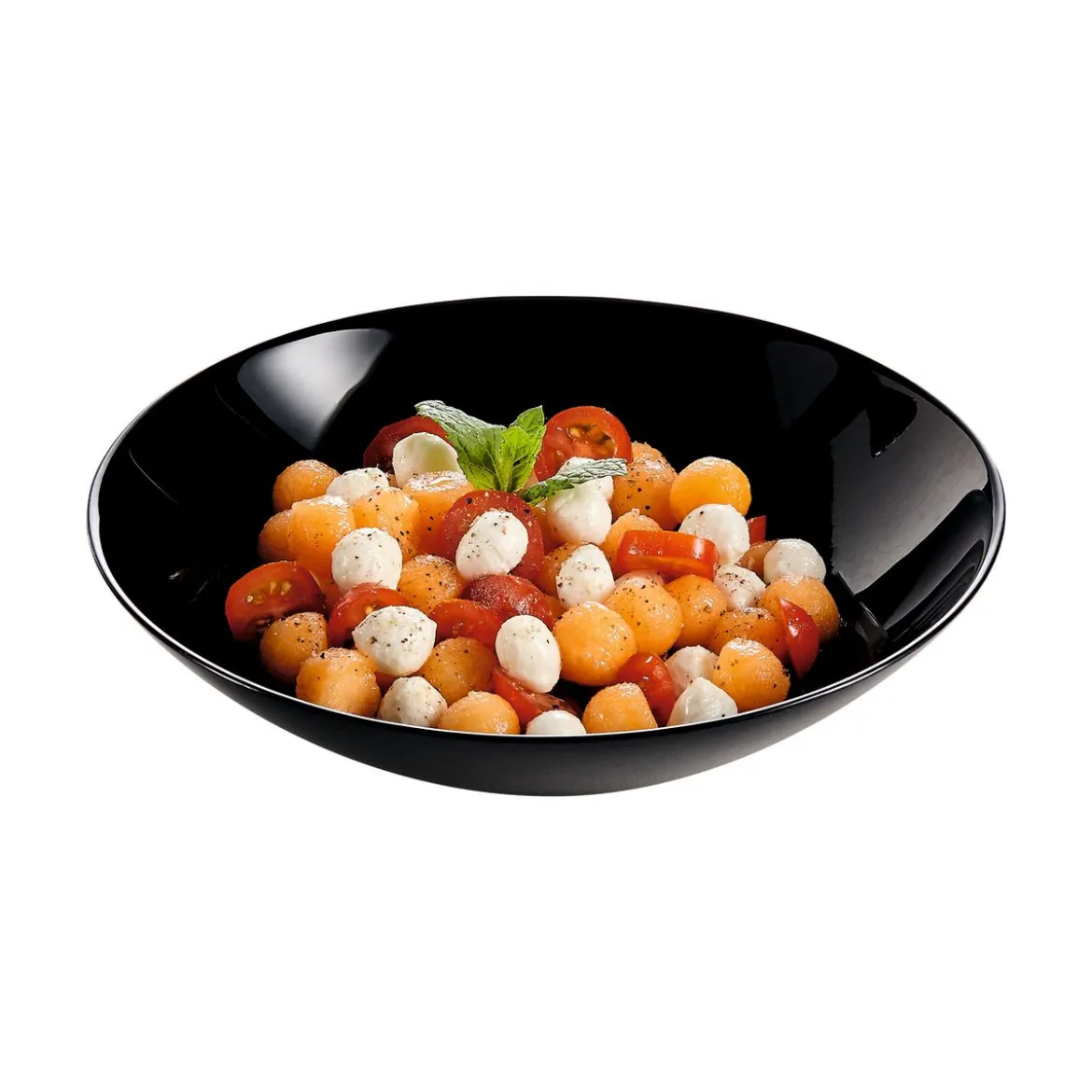 Assiette creuse noire 20 cm Diwali