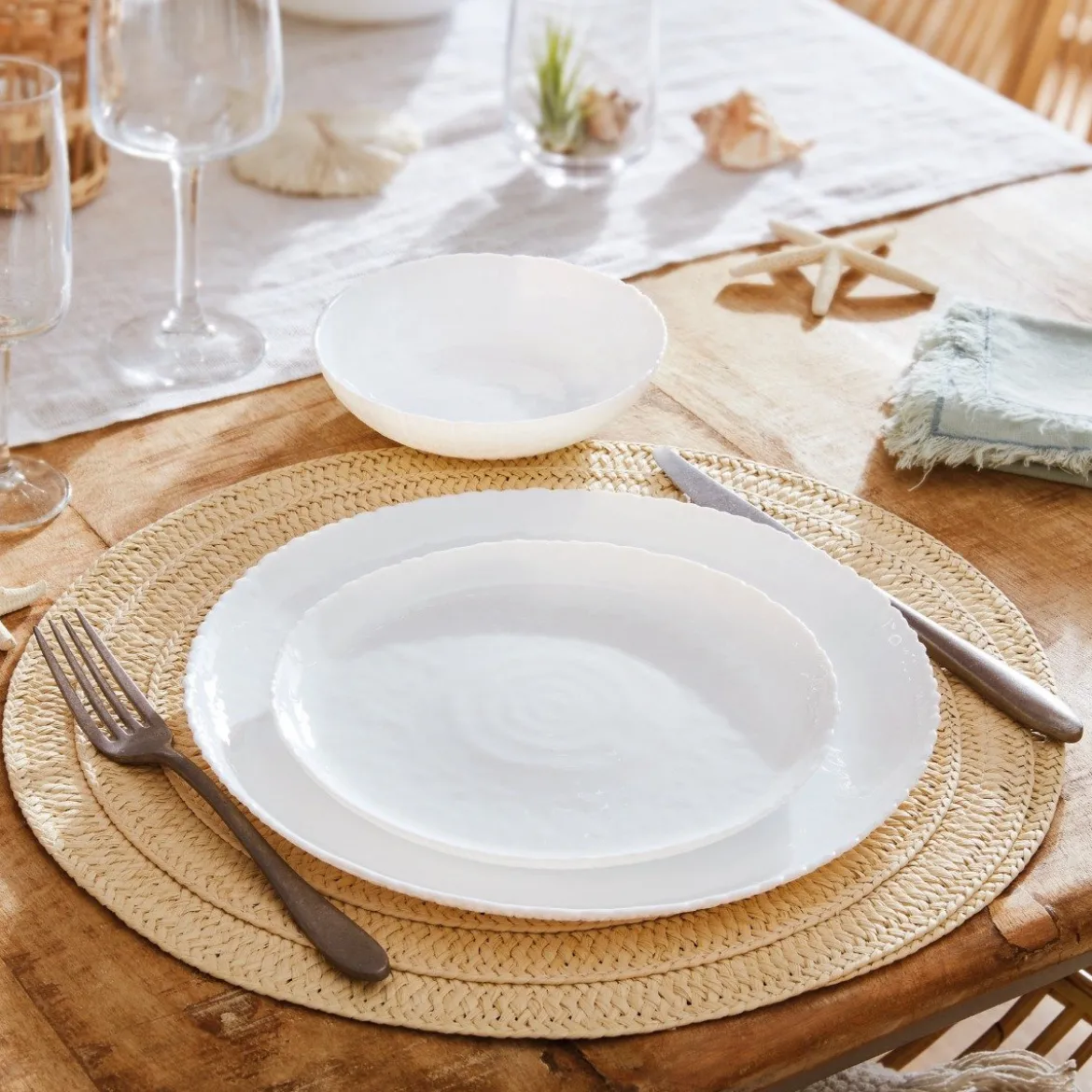 Assiette dessert blanche 19 cm Ammonite