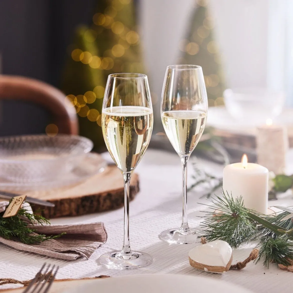 Ensemble de 12 verres à pied 47 cl et flûtes à champagne 24 cl Cheer Up