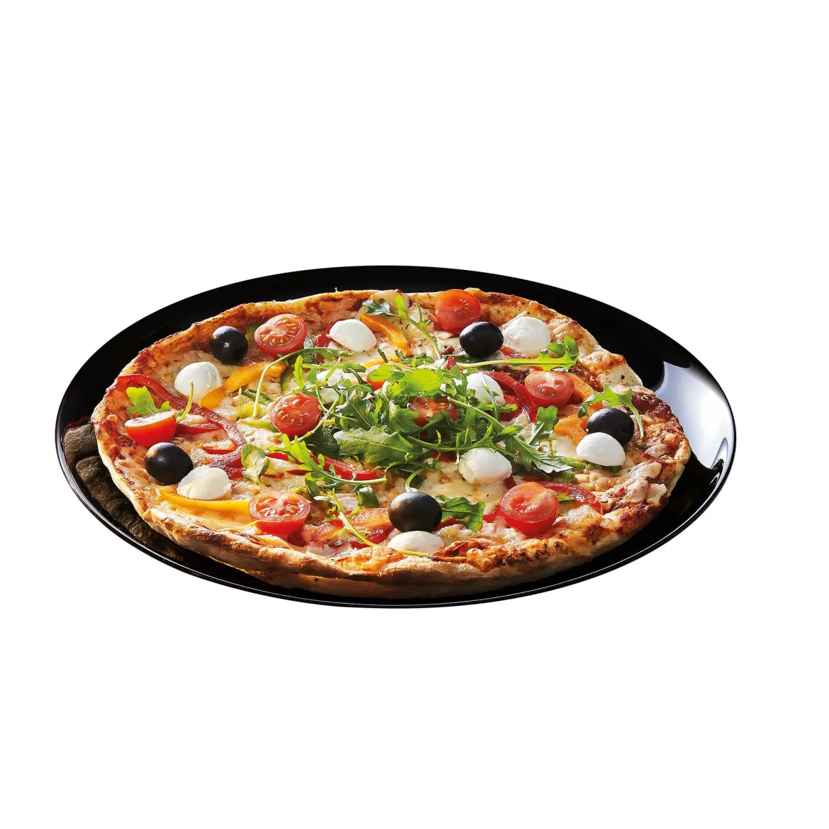 Lot de 6 assiettes à pizza Friend's Time noir