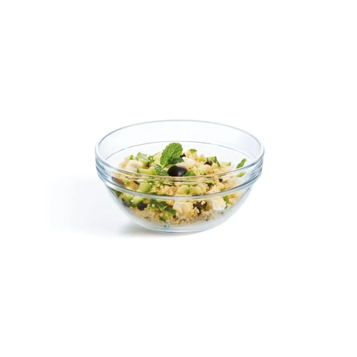 Saladier rond en verre 13.8 cm Empilable 62.5 cl